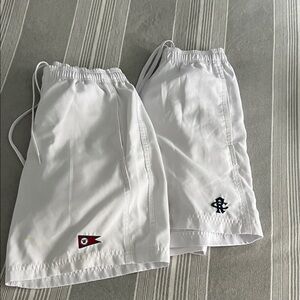 White Athletic Shorts with Logo